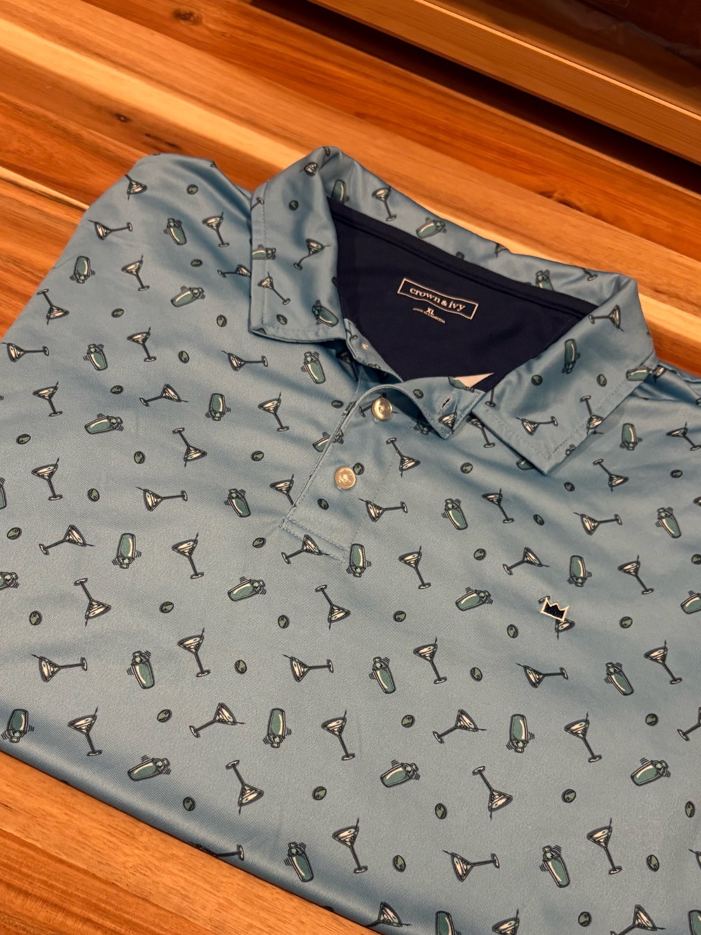 Crown & Ivy Men’s Light Blue Polo/ Classic Cocktail Men’s Polo